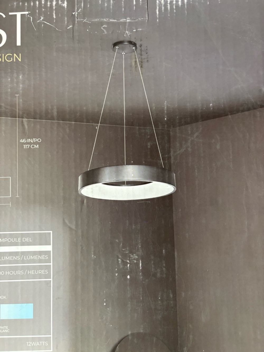 15 West ALIDA Matte Black LED Circular Pendant Light - Picture 6 of 7